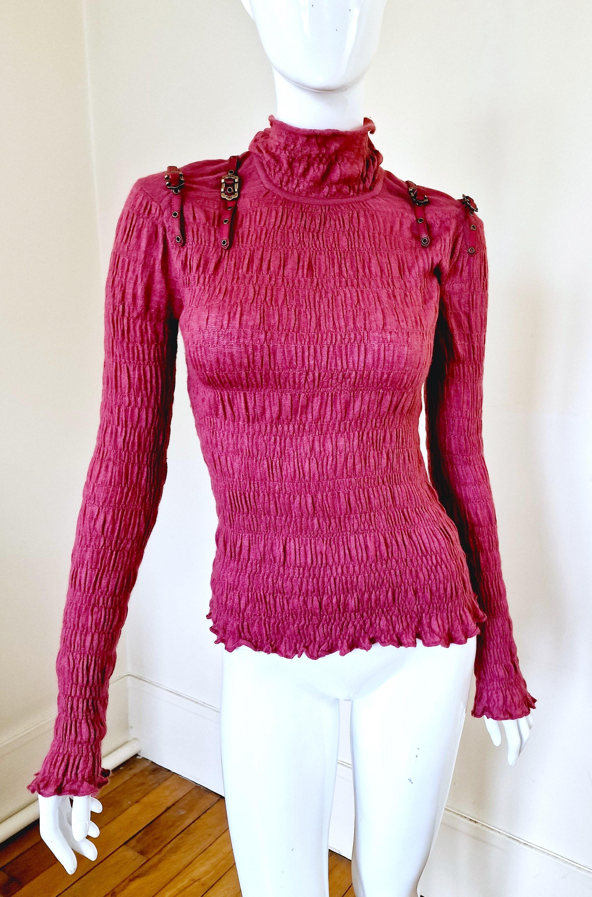 Christian Dior Bondage Straps Strap J'adore Cachmire Silk Sweater Shirt Tee Top  For Sale 4