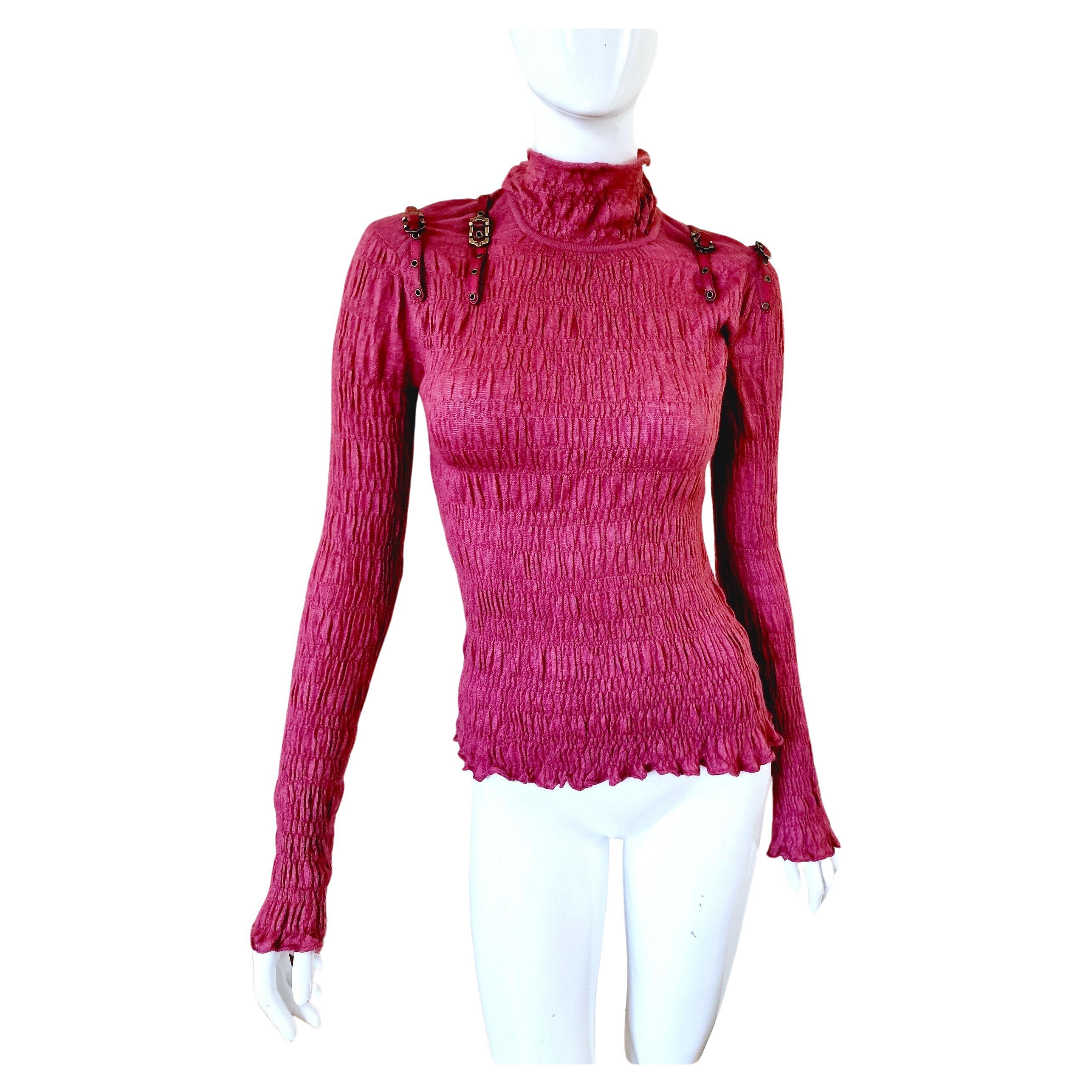 Christian Dior Bondage Straps Strap J'adore Cachmire Silk Sweater Shirt Tee Top  For Sale