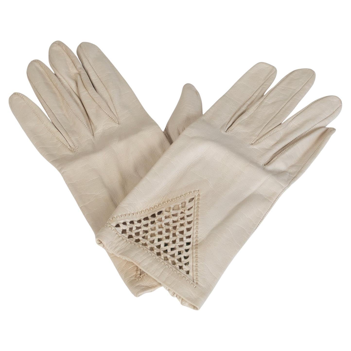 Guanti da polso da guida in pelle di capretto di Christian Dior - XS-S, anni '50