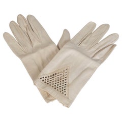 Christian Dior Guantes de piel de cabritilla con ventilación - XS-S, años 50