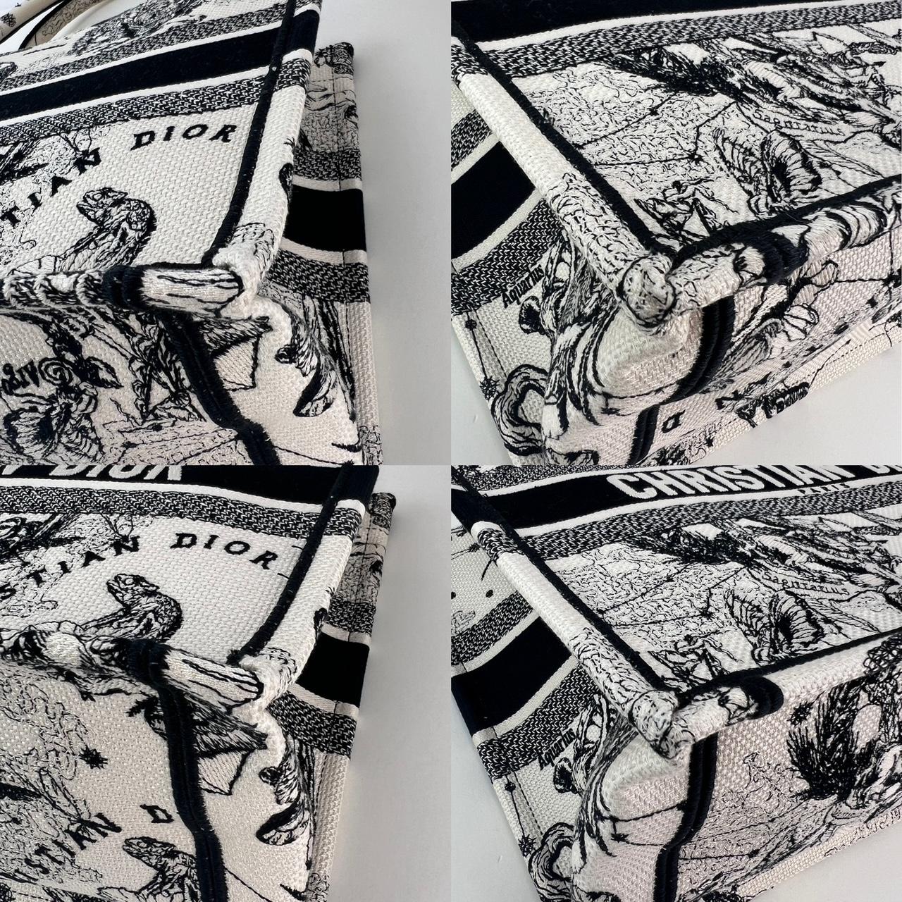 Christian Dior Book Embroidered Canvas Medium Stars and Signs Black Tote In Excellent Condition For Sale In Freehold, NJ
