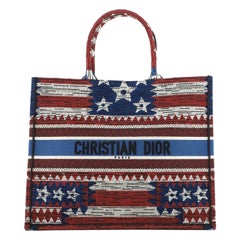 Christian Dior Book Tote American Flag Embroidered Canvas