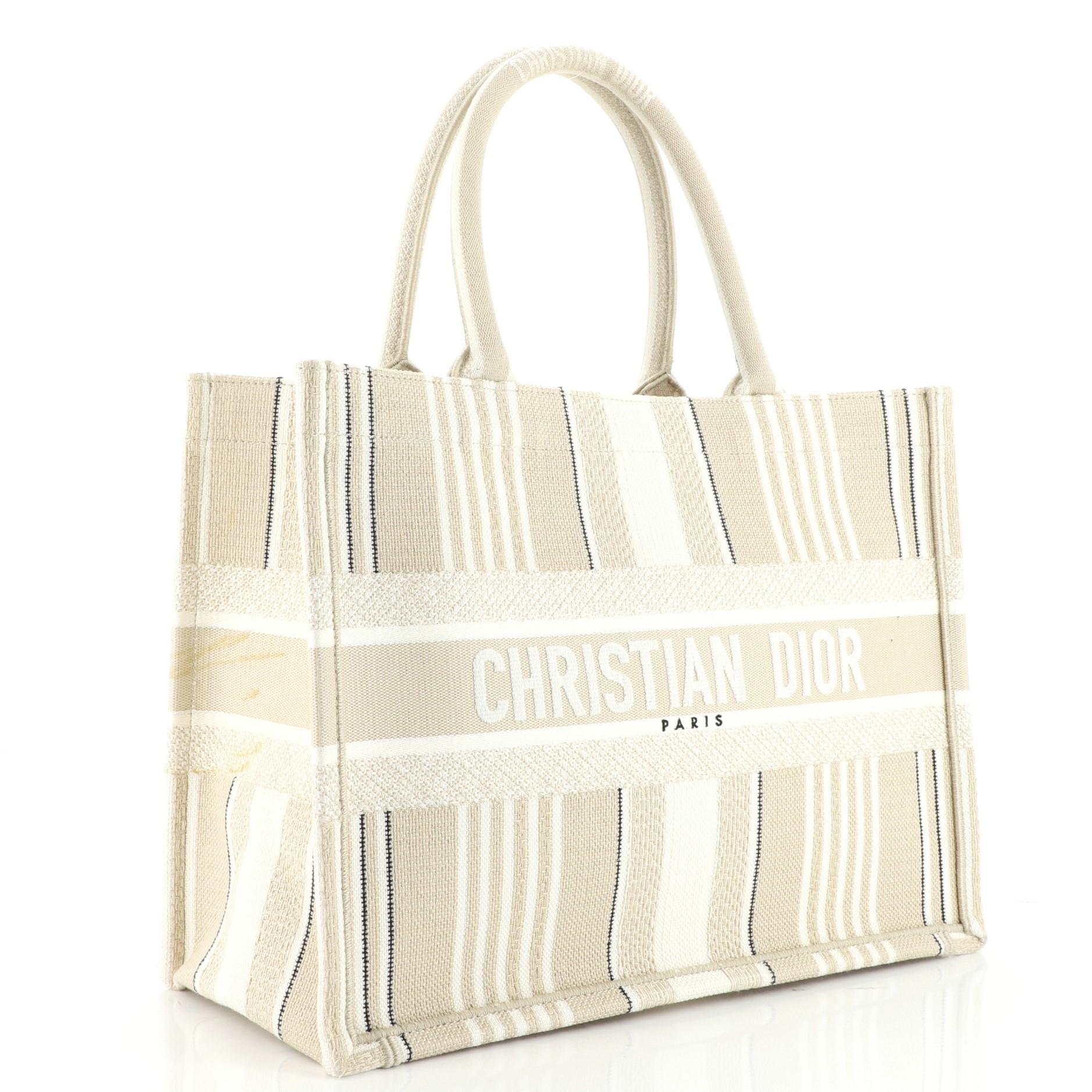 Dior book tote stripe top