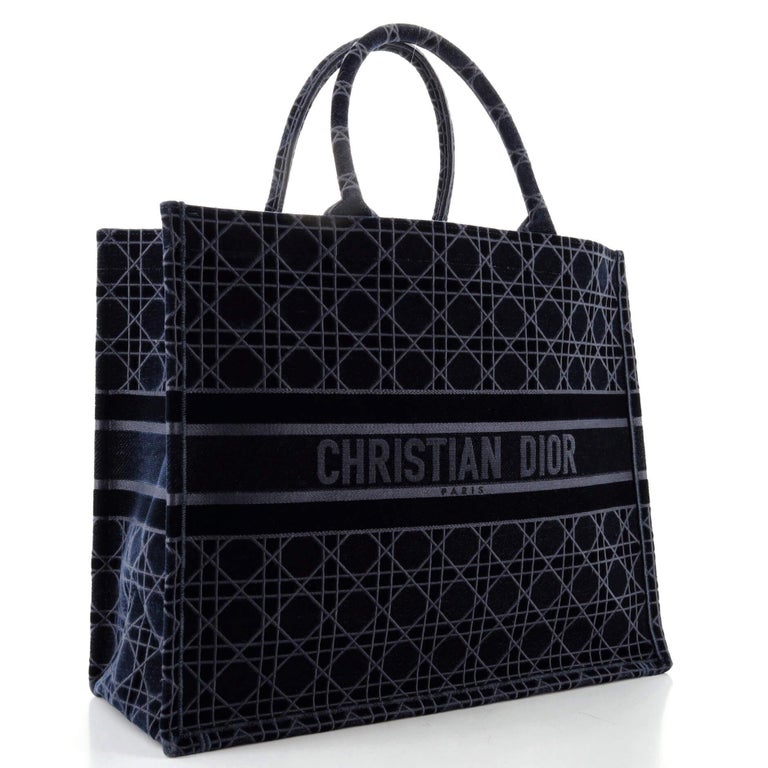 Christian Dior Book Tote Cannage Embroidered Velvet at 1stDibs