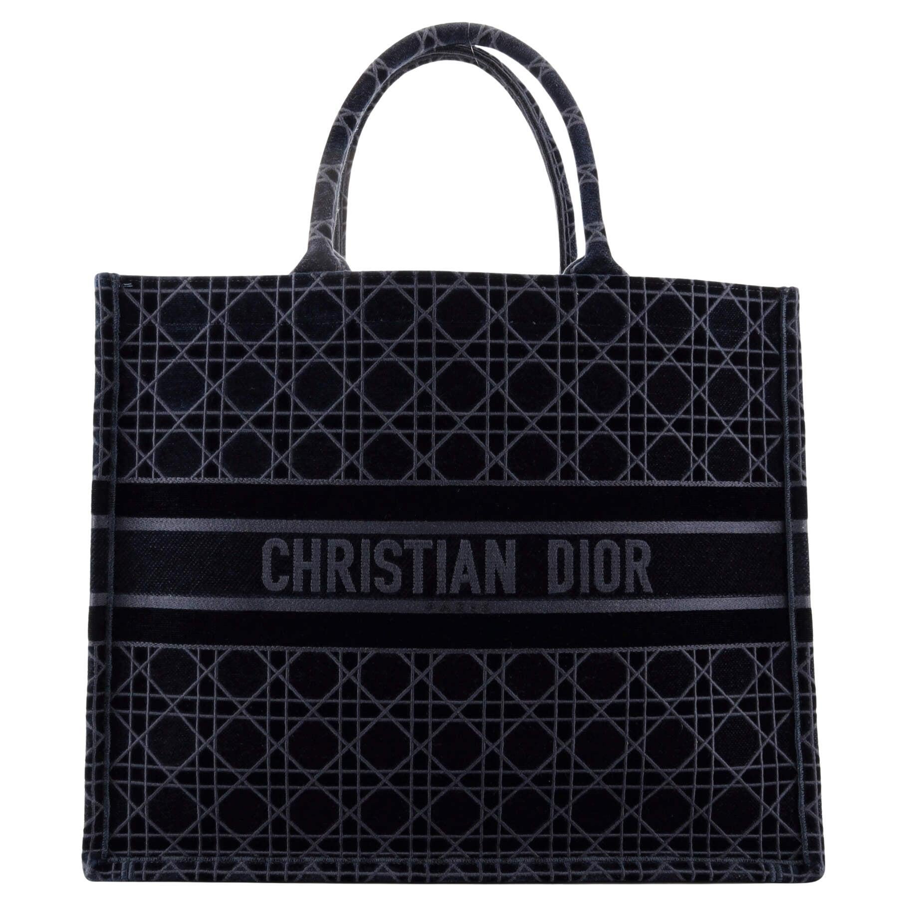 Christian Dior Book Tote Cannage Embroidered Velvet