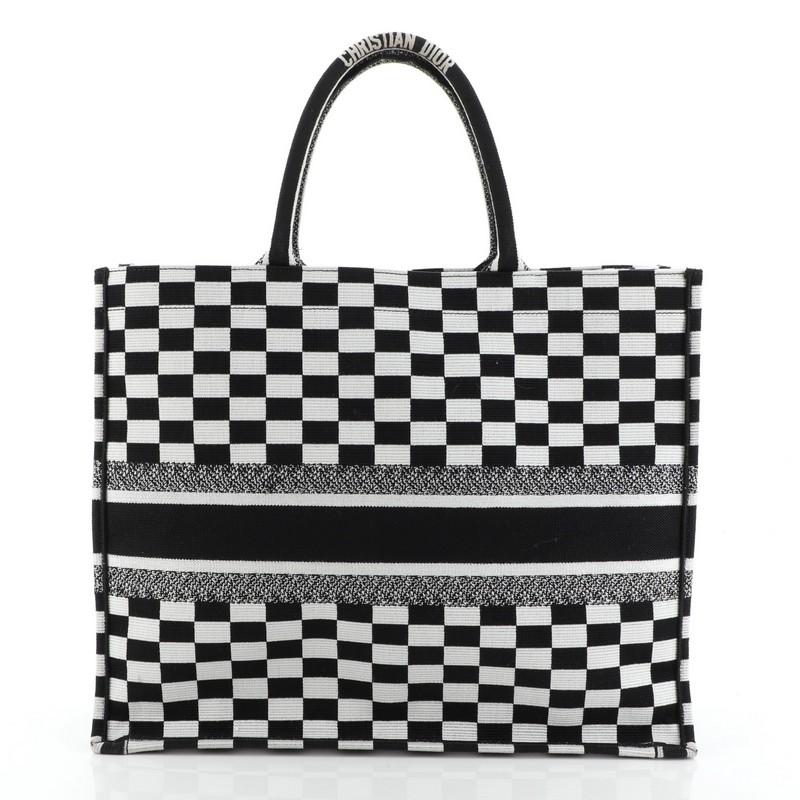 Christian Dior Book Tote Check Canvas