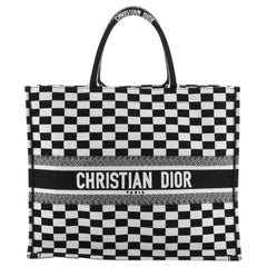 Christian Dior Book Tote Check Canvas