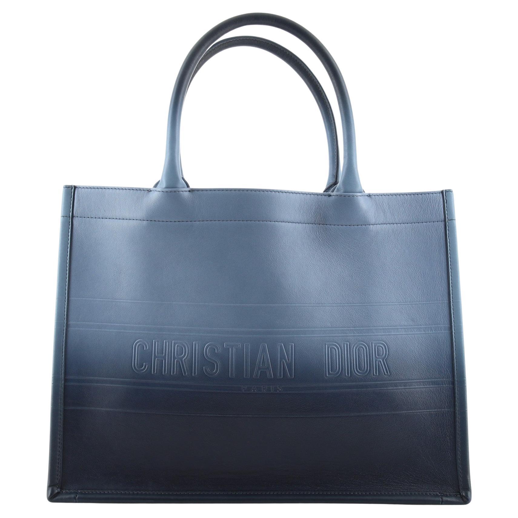 Christian Dior Book Tote Embossed Gradient Leather Small