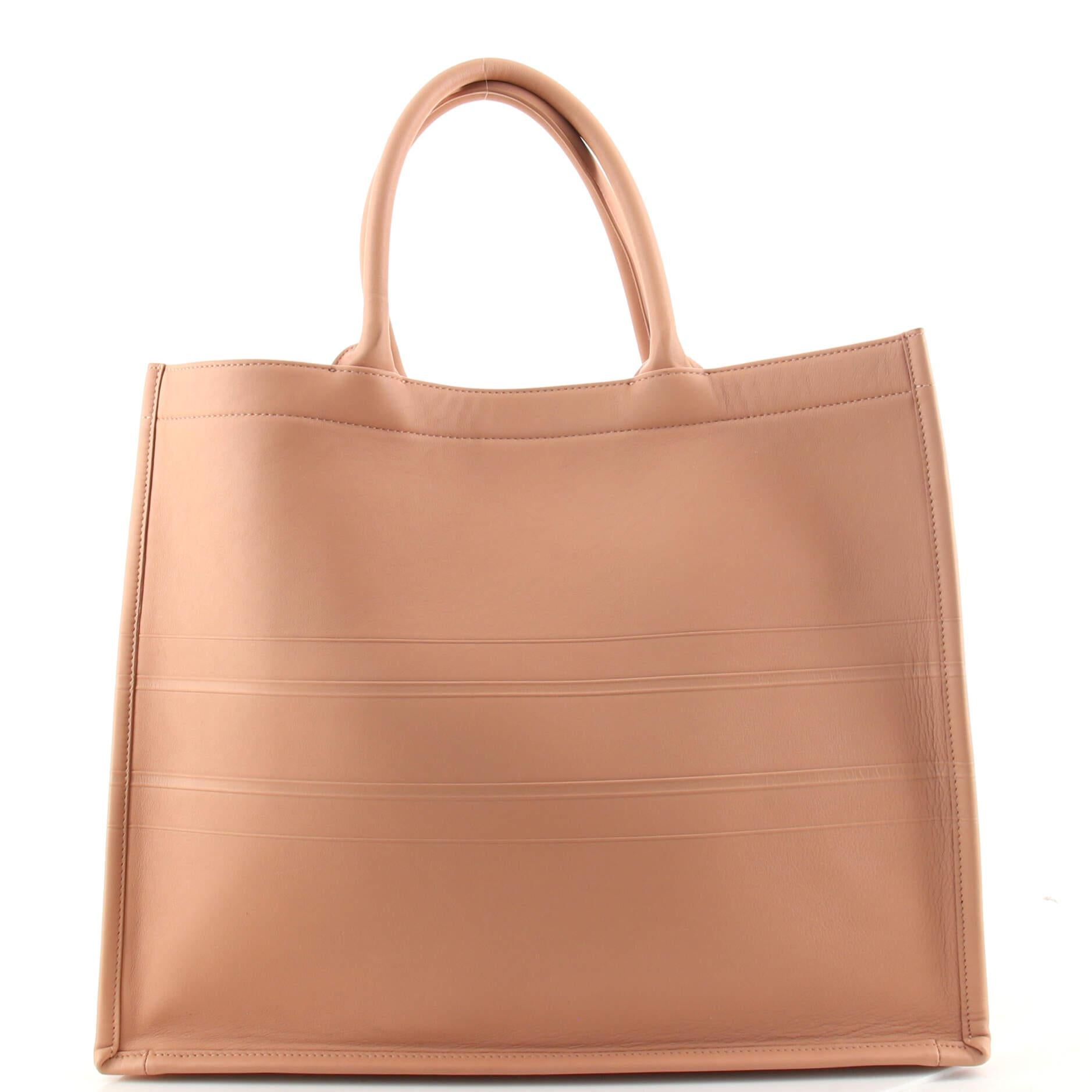 Women's or Men's Christian Dior Book Tote Embossed Leather Large