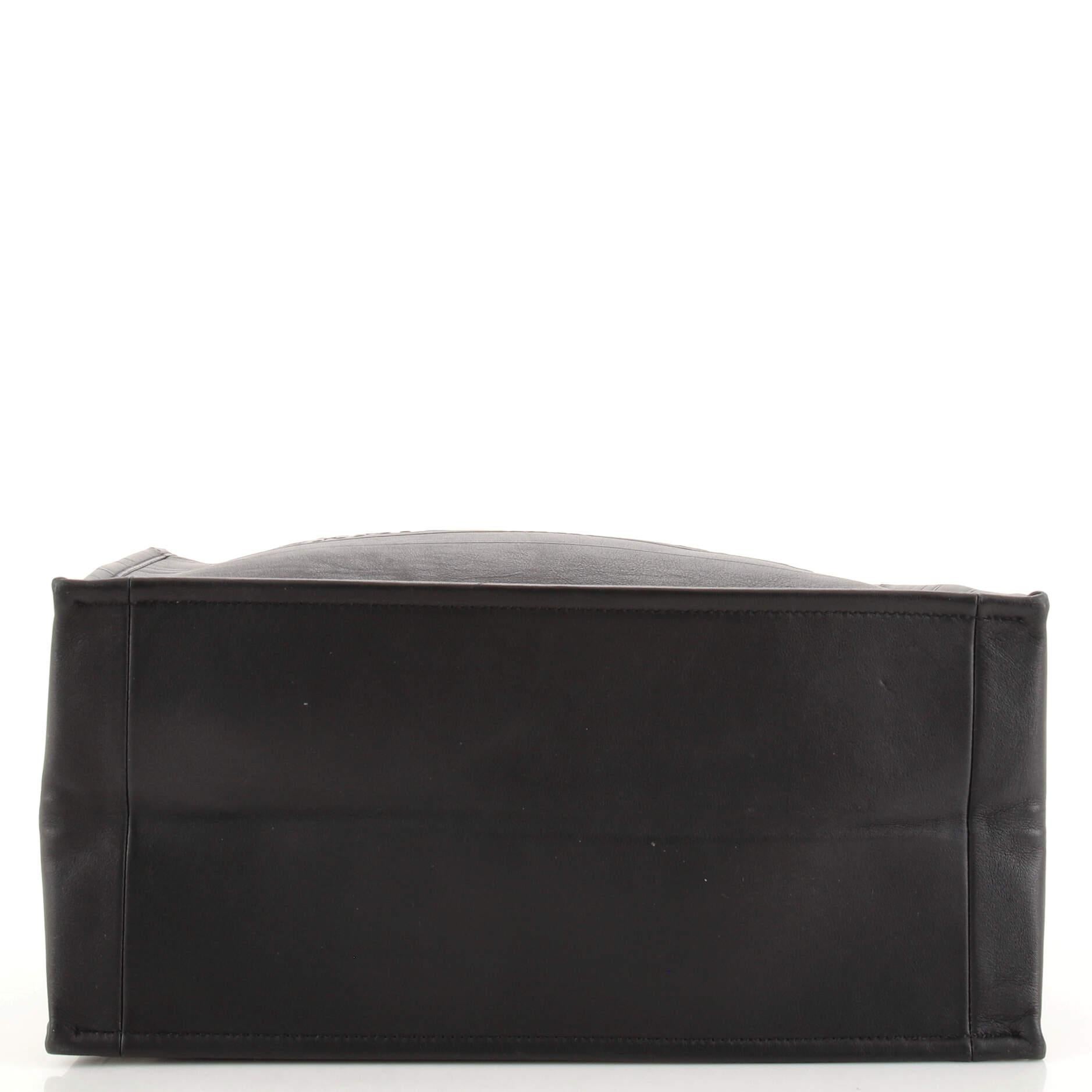 Christian Dior Book Tote Embossed Leather Medium In Good Condition In NY, NY