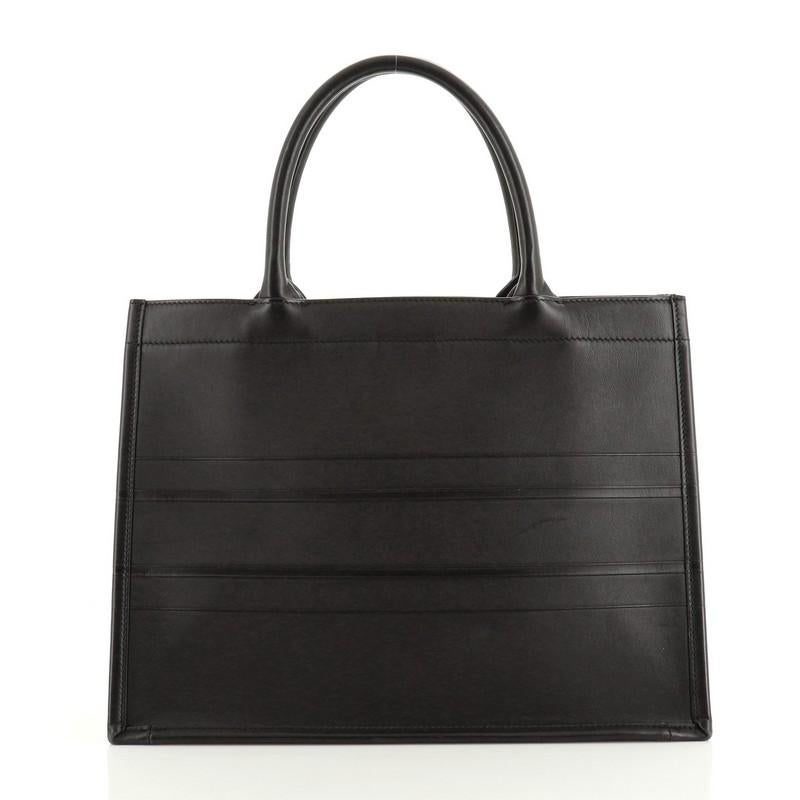 dior book tote black leather