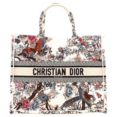 Christian Dior Book Tote Embroidered Canvas Large