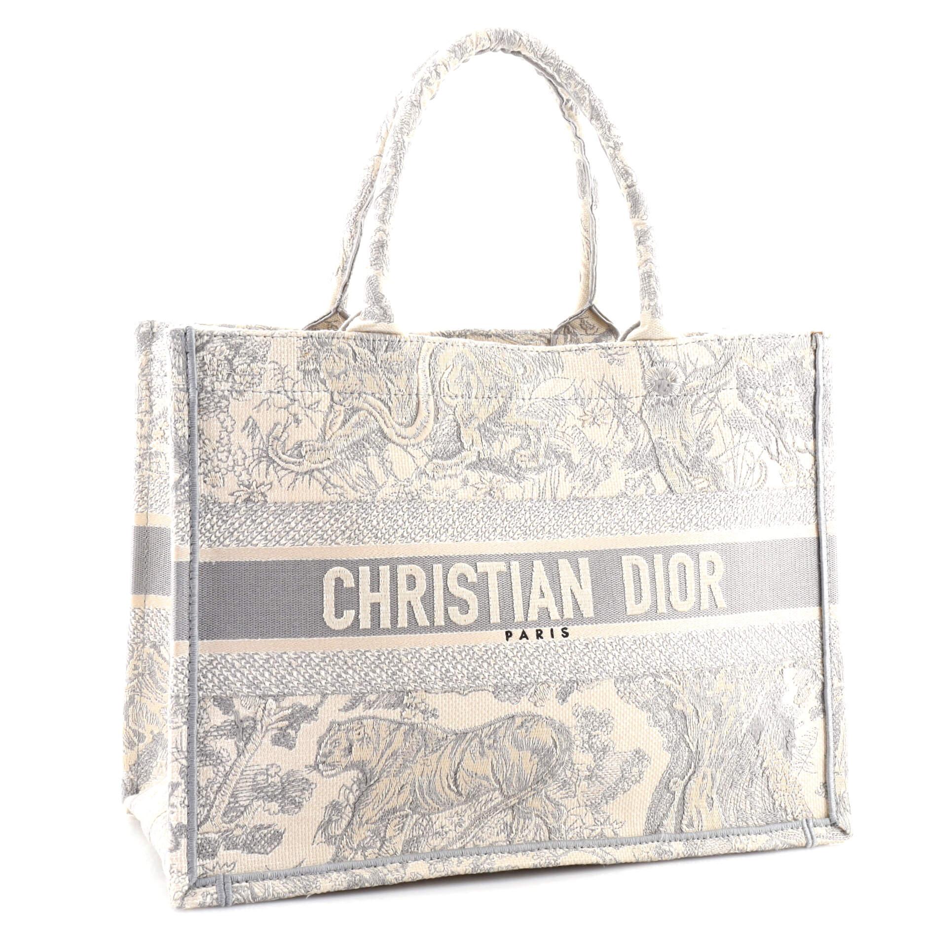 dior book tote gray