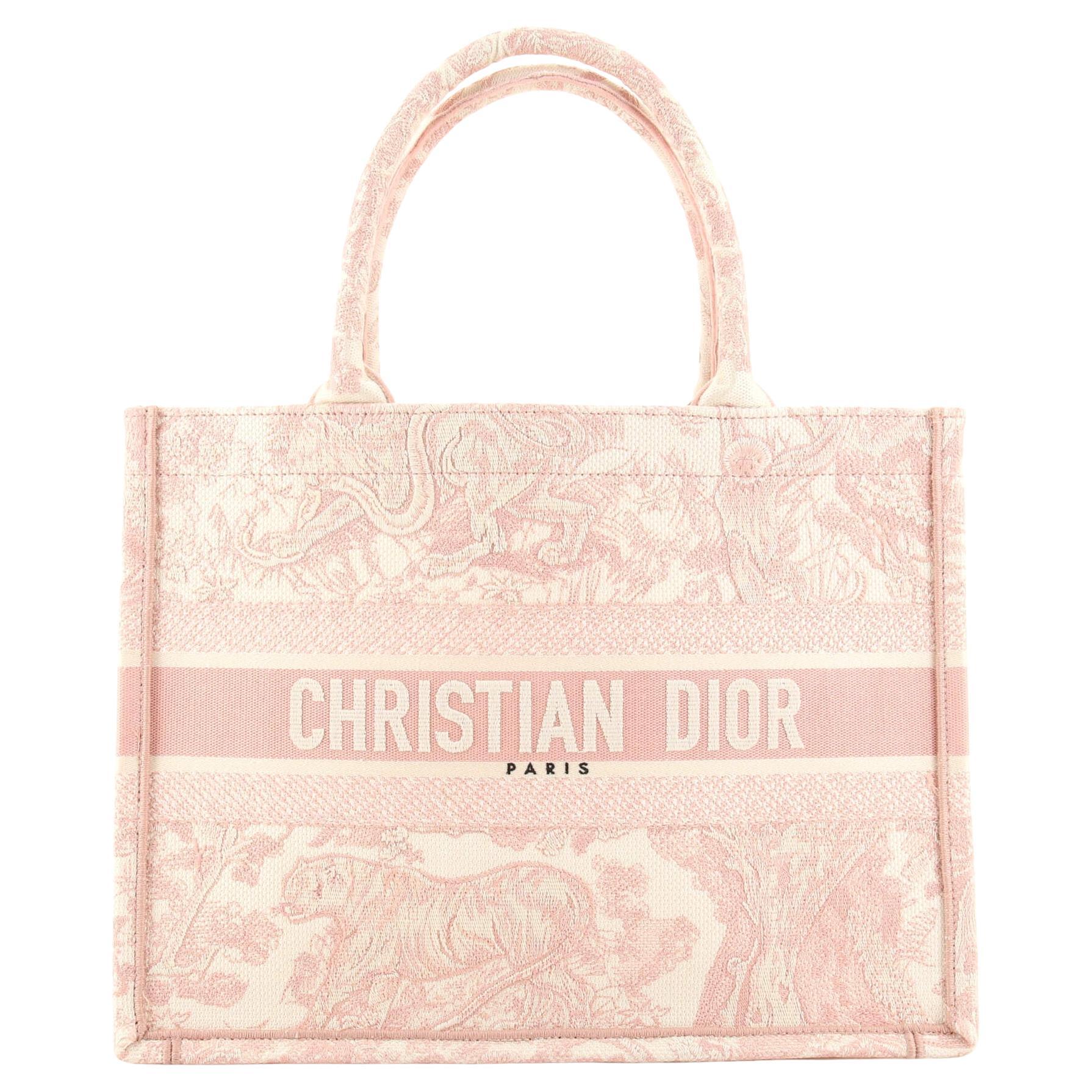 Christian Dior Book Tote Cannage Embroidered Canvas Small at 1stDibs