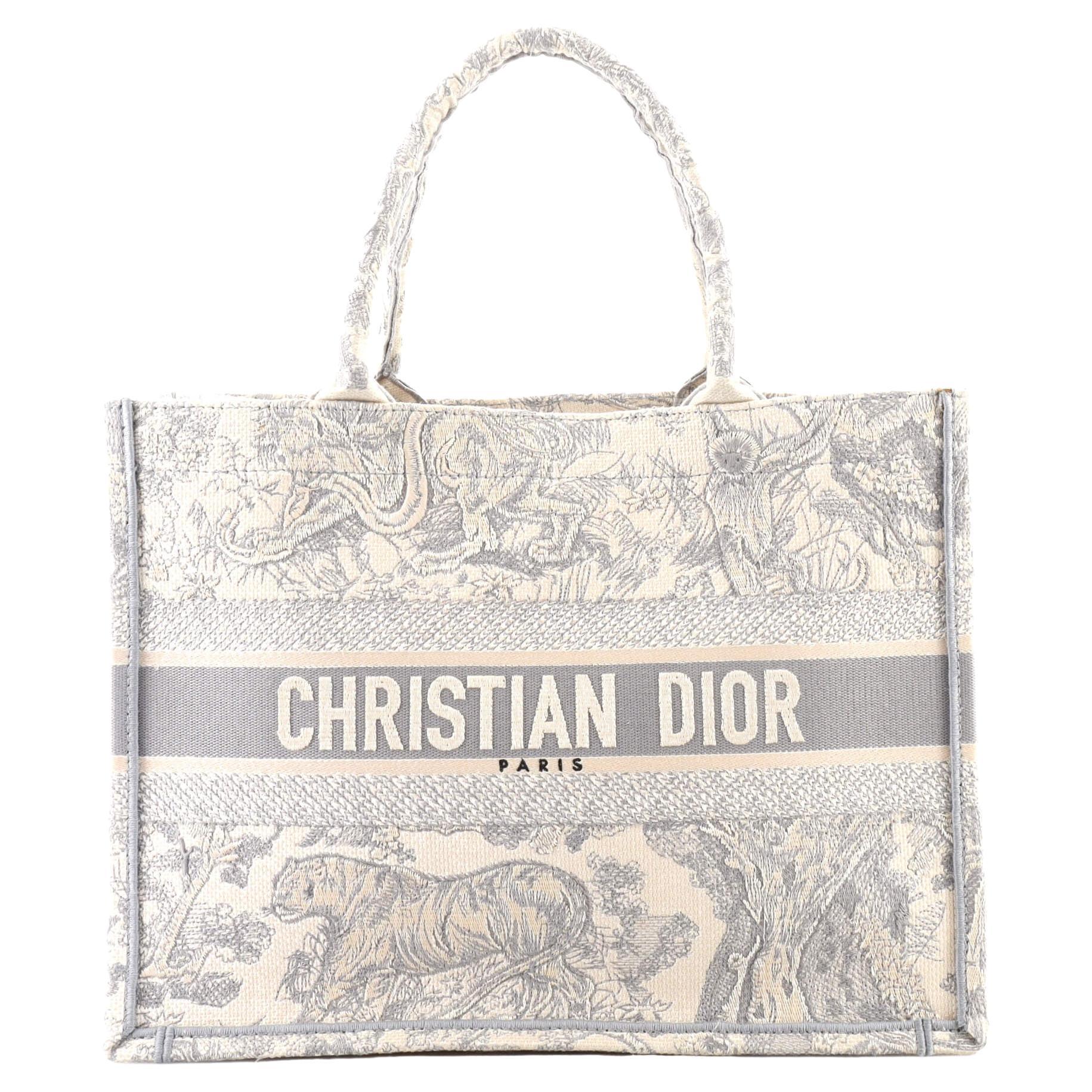 Christian Dior Book Tote Embroidered Canvas Medium