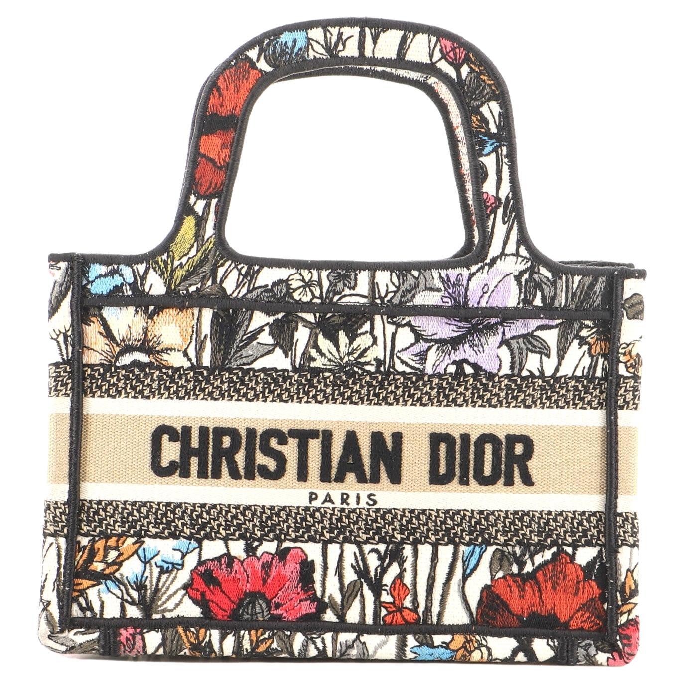 Dior Oblique Embroidery Mini Book Tote Gray For Sale at 1stDibs