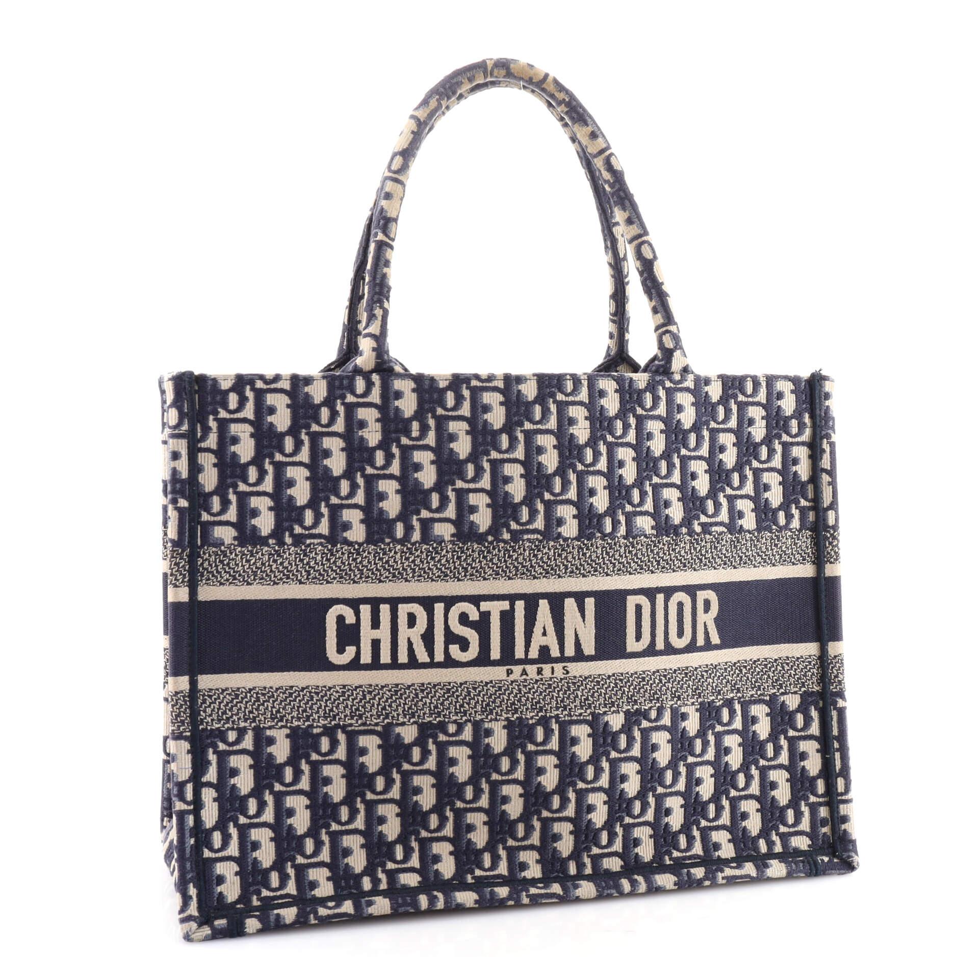 Christian Dior Book Tote Embroidered Canvas Small at 1stDibs ...