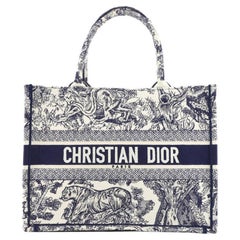 Christian Dior Book Tote Embroidered Canvas Small