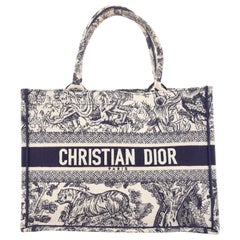 Christian Dior Book Tote Embroidered Canvas Small