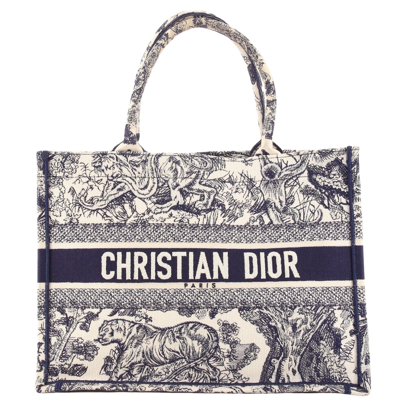 Christian Dior Book Tote Embroidered Canvas Small at 1stDibs ...