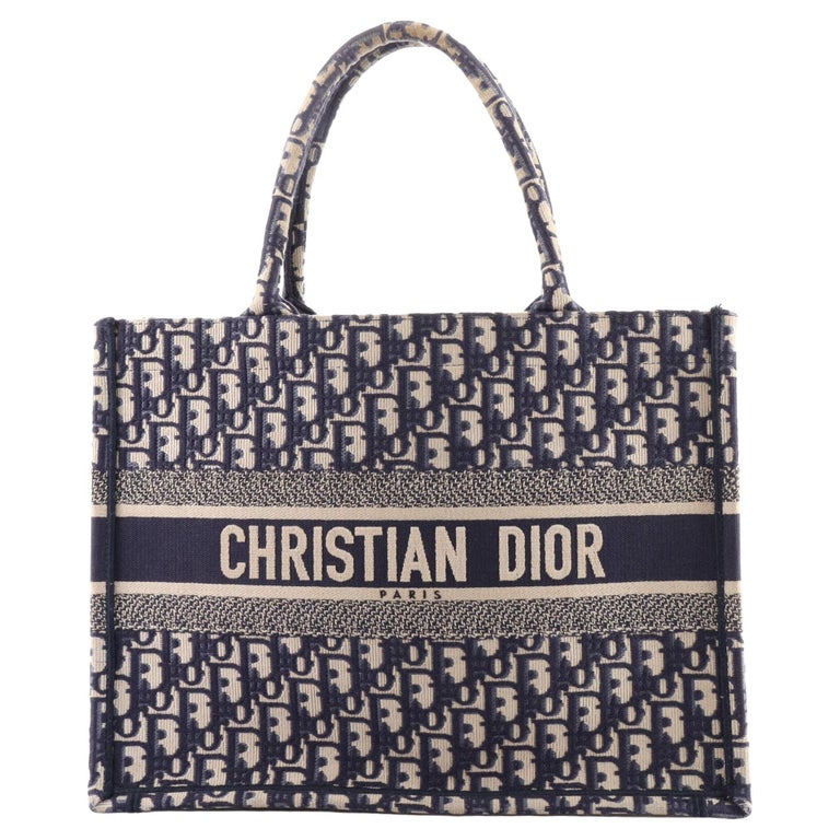 Christian Dior Book Tote Embroidered Canvas Small For Sale at 1stDibs