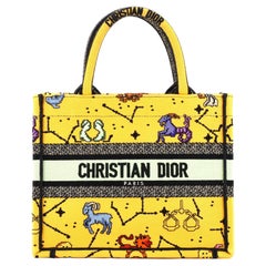 Used Christian Dior Book Tote Embroidered Canvas Small