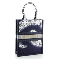 Christian Dior Book Tote Embroidered Canvas Vertical