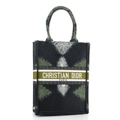 Christian Dior Book Tote Embroidered Canvas Vertical
