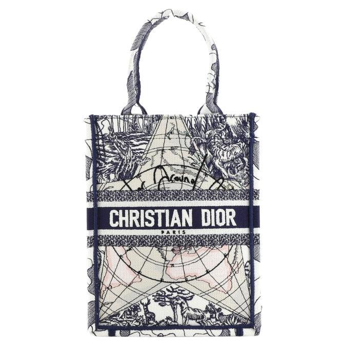 Dior Book Tote Medium Canvas Embroidered Jardin Beige  Nice Bag