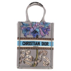 Christian Dior Book Tote Embroidered Canvas Vertical