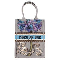 Christian Dior Book Tote Embroidered Canvas Vertical