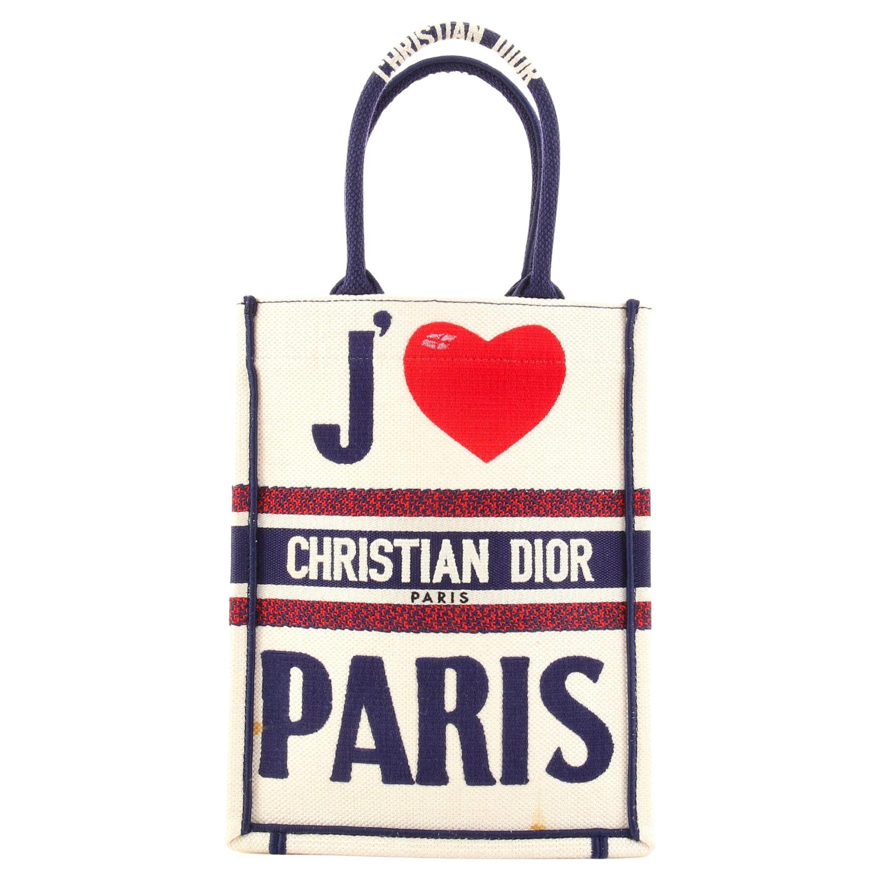 Christian Dior Book Tote Mizza Embroidered Canvas Large For Sale at 1stDibs