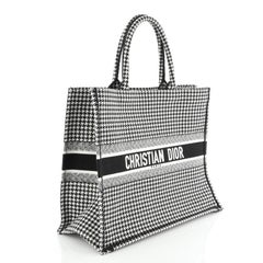 Christian Dior Book Tote Houndstooth Canvas