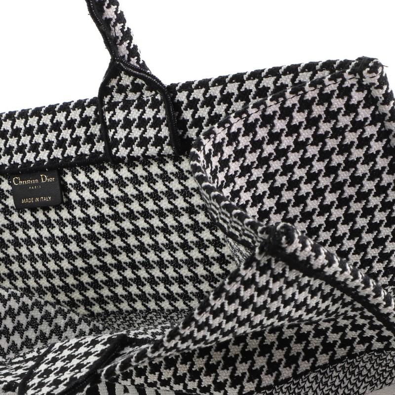  Christian Dior Book Tote Houndstooth Canvas In Good Condition In NY, NY