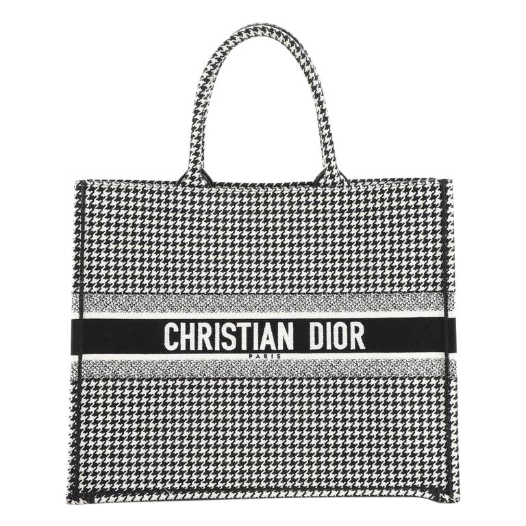  Christian Dior Book Tote Houndstooth Canvas