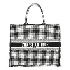 Christian Dior Buch Tote Hahnentritt-Leinwand