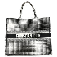 Christian Dior Book Tote Houndstooth Canvas