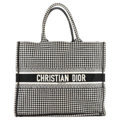 Christian Dior Book Tote Houndstooth Canvas Large