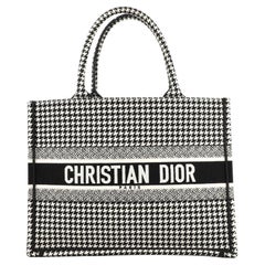 Christian Dior Book Tote Houndstooth Canvas Medium