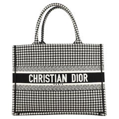 Christian Dior Book Tote Houndstooth Canvas Medium