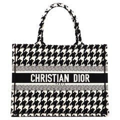 Christian Dior Book Tote Houndstooth Canvas Medium