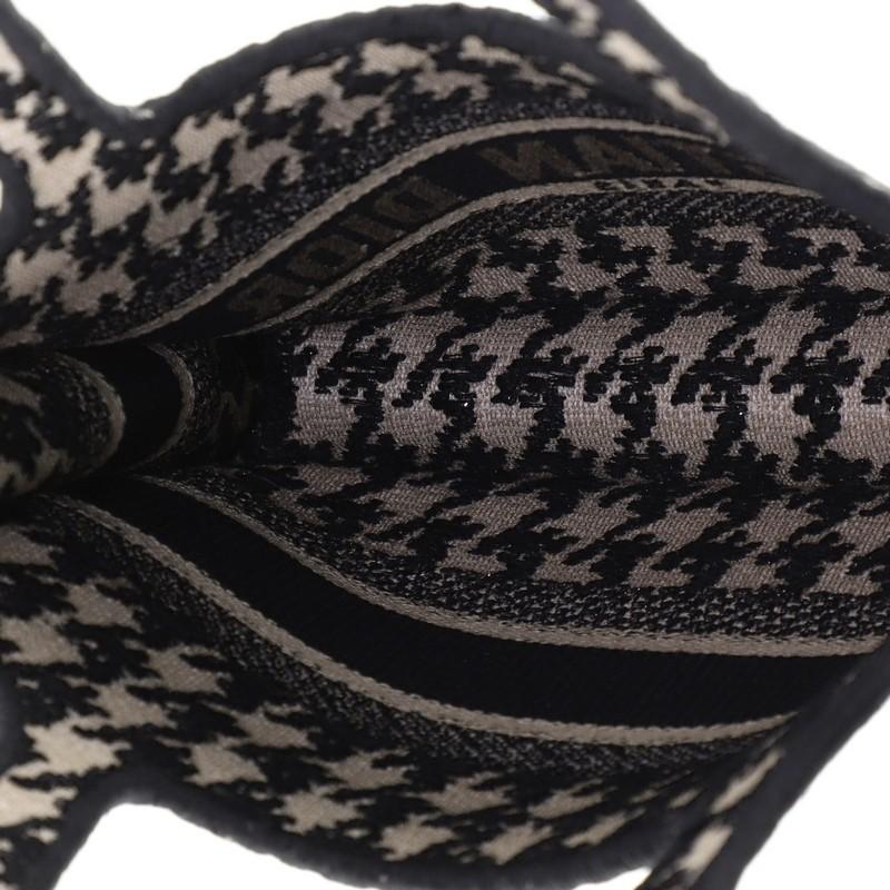Black Christian Dior Book Tote Houndstooth Canvas Mini