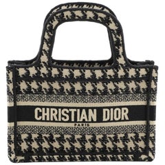 Christian Dior Book Tote Houndstooth Canvas Mini