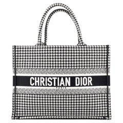 Christian Dior Book Tote Canvas pied-de-poule petit modèle