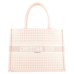 Christian Dior Book Tote Houndstooth Canvas Small