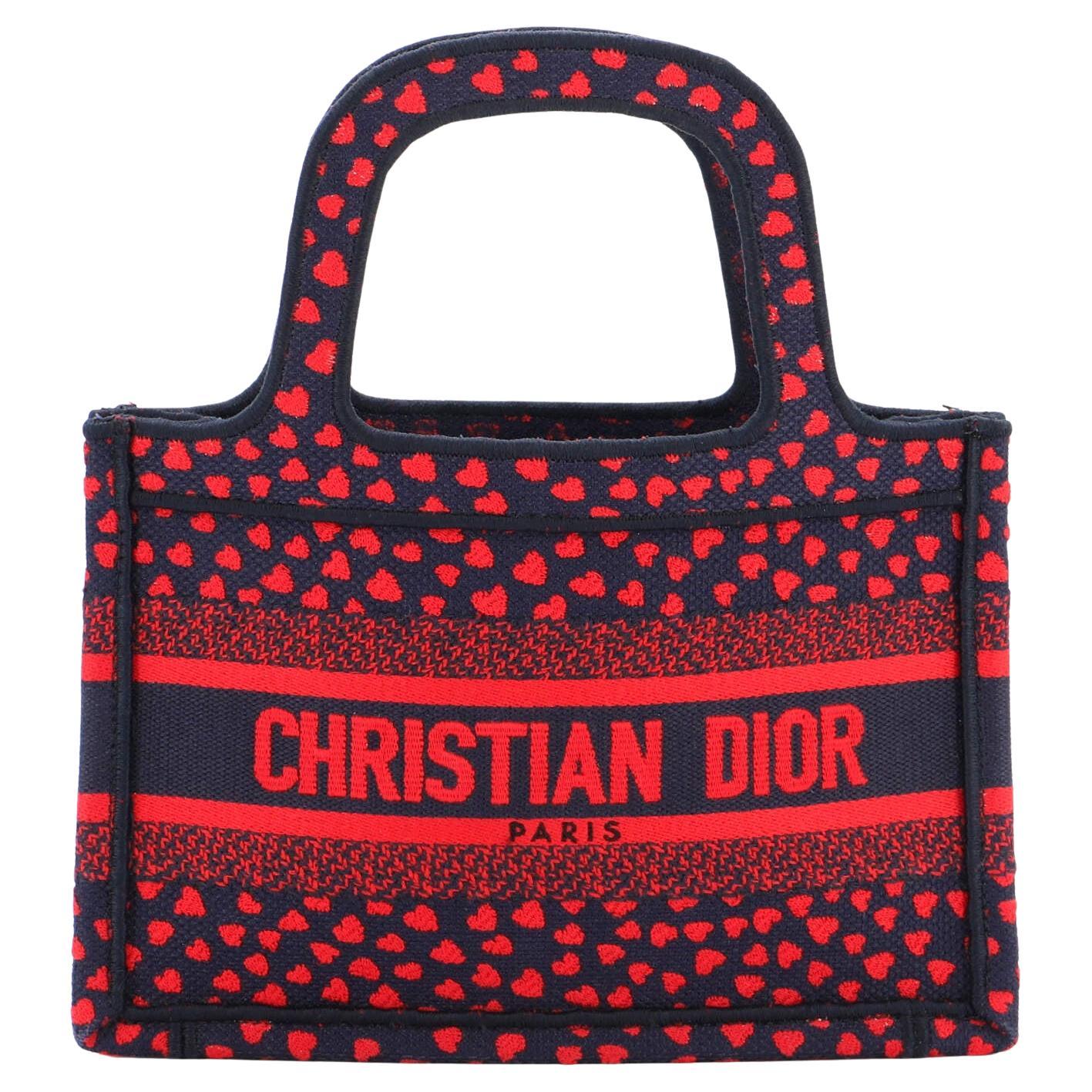 Christian Dior Book Tote I Love Paris Heart Embroidered Canvas Mini