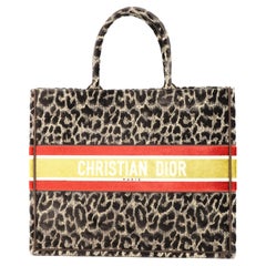 Christian Dior Book Tote Mizza Embroidered Canvas and Velvet Large