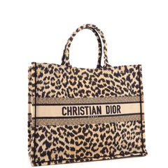 Christian Dior Book Tote Mizza Embroidered Canvas Large