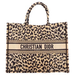 Used Christian Dior Book Tote Mizza Embroidered Canvas Large