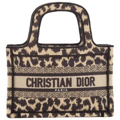 Christian Dior Book Tote Mizza Embroidered Canvas Mini
